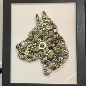 GREAT DANE dog button artwork, silver handmade
